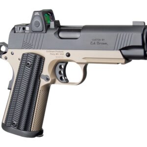 Ed Brown Special Forces Commander SOCOM w/Optic 45 ACP 7+1 4.25" Black Nitride Barrel, Black Gen4 Stainless Steel Serrated w/Optic Slide, Flat Dark Earth Gen4 Stainless Steel Frame w/Accessory Rail,