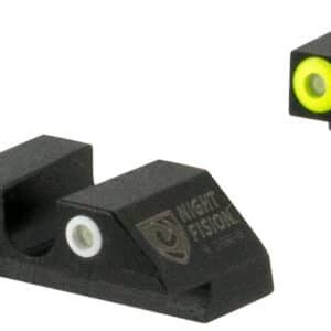Night Fision GLK001007YGW Tritium Night Sights For Glock Green Tritium Yellow Outline Front Sight- Green Tritium White Outline Rear Sight Glock 17/17L/19/22