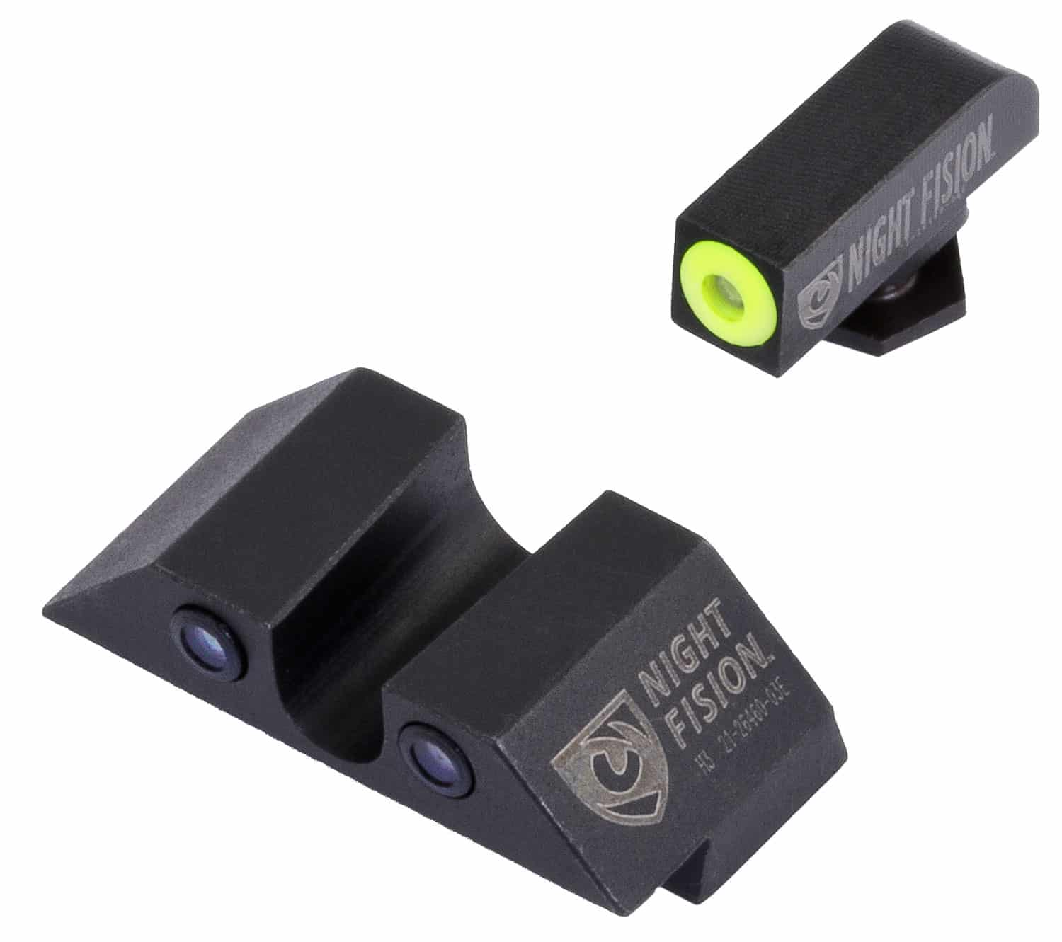 Night Fision GLK001007YGZ Tritium Night Sights For Glock Green Tritium Yellow Outline Front Sight- Green Tritium Black Outline Rear Sight Glock 17/17L/19/22
