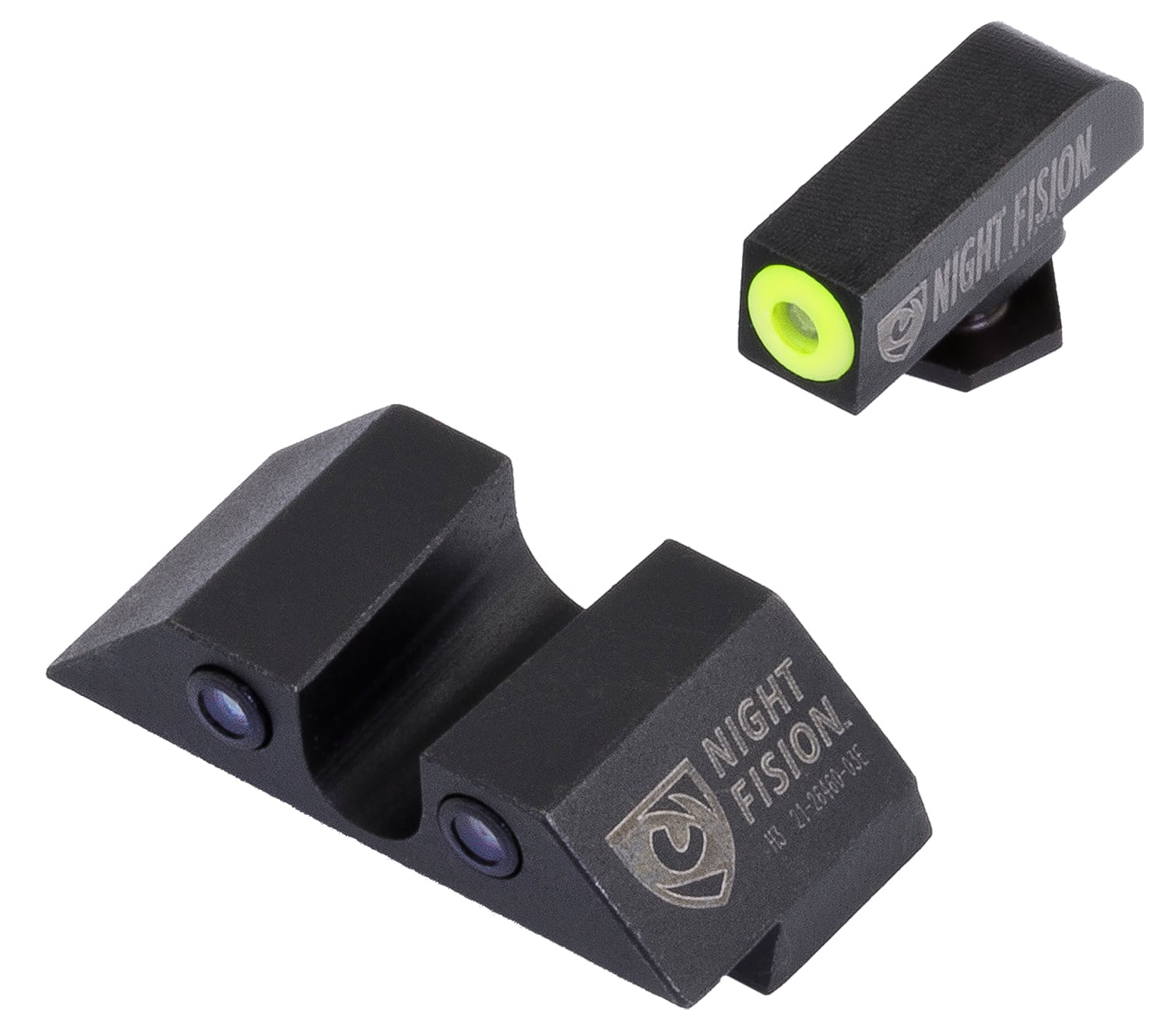 Night Fision GLK003007YGZ Tritium Night Sights For Glock Green Tritium Yellow Outline Front Sight- Green Tritium Black Outline Rear Sight Glock 42/43/43X