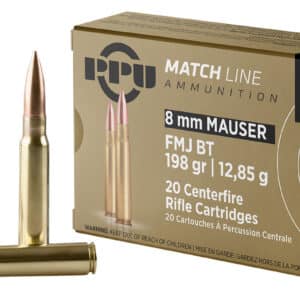 PPU PPM8 Match 8mmMauser 200gr Full Metal Jacket Boat Tail 20 Per Box/10 Case