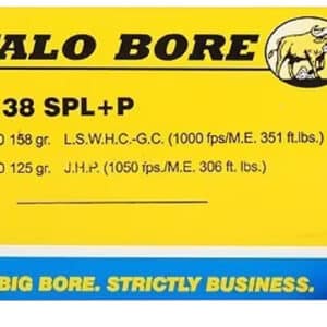 Buffalo Bore Ammunition 20B20 Heavy Strictly Business 38Special +P 125gr Jacket Hollow Point 20 Per Box/12 Case