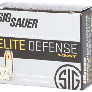 Sig Sauer E9MMA120 Elite Performance 9mmLuger 115gr V-Crown Jacketed Hollow Point 20 Per Box/10 Case