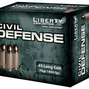 Liberty Ammunition LACD45031 Civil Defense 45Colt 78gr Lead Free Fragmenting Hollow Point 20 Per Box/50 Case