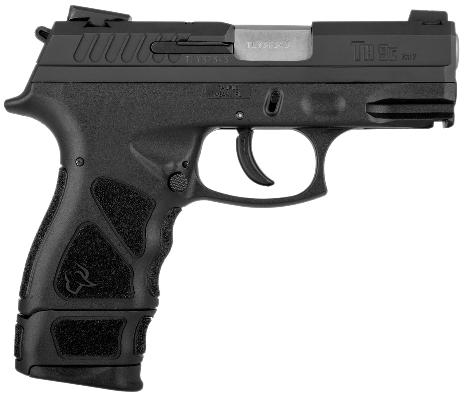 Taurus 1TH9C031 THc Compact 9mm Luger 17+1 3.54" Matte Stainless Steel Barrel, Matte Black Serrated Slide, Black Polymer Frame w/Picatinny Rail, Black Finger Grooved Polymer Grip Right Hand
