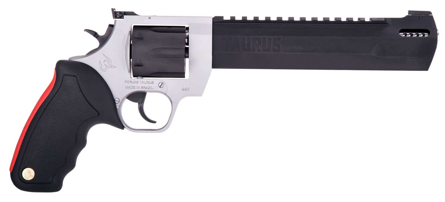 Taurus 2-440085RH Raging Hunter 44 Rem Mag 6rd 8.37" Black Stainless Steel Barrel Matte Black Oxide Cylinder Matte Stainless Steel Frame Black Rubber with Integrated Red Cushion Insert Grip