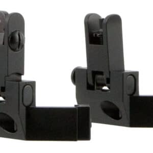 TacFire IS003 45 Degree Flip Up Iron Sight/Springloaded  Black Anodized Front and Rear for AR-Platform