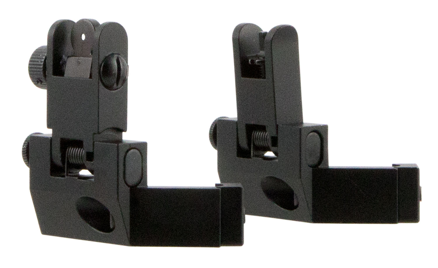 TacFire IS003 45 Degree Flip Up Iron Sight/Springloaded Black Anodized Front and Rear for AR-Platform