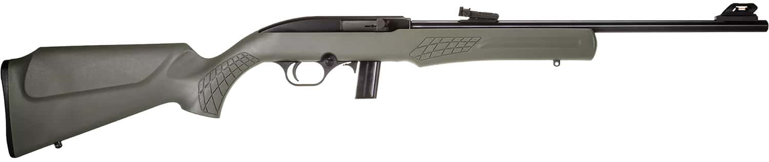 Rossi RS22L1811OD RS22 Semi-Auto 22 LR Caliber with 10+1 Capacity, 18" Barrel, Matte Black Metal Finish & Monte Carlo OD Green Synthetic Stock Right Hand (Full Size)