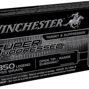 Winchester Ammo SUP350 Super Suppressed 350Legend 255gr Open Tip Range 20 Per Box/10 Case