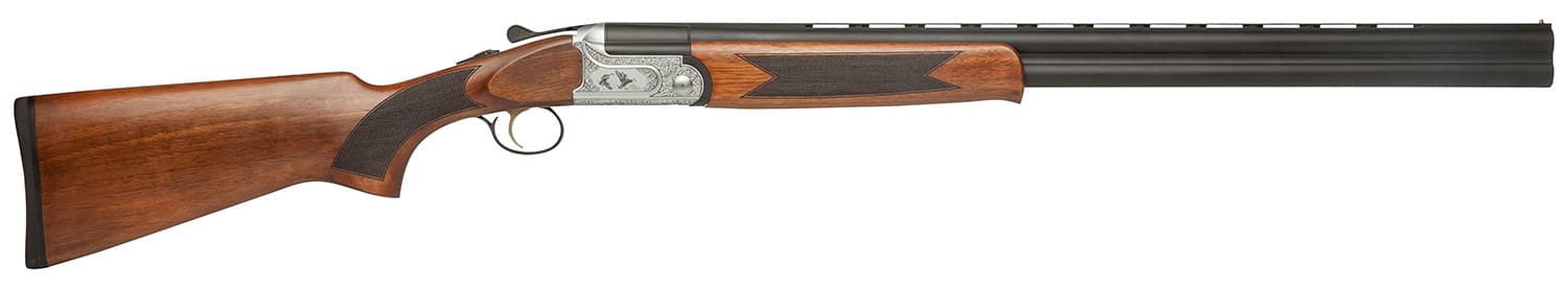Dickinson LLC GW12W28P Green Wing 12 Gauge 2rd 3" 28" Matte Black Vent Rib Barrel, Engraved Steel Receiver w/Satin Silver Metal Finish, Bead Front Sight, Wood Stock & Ejector