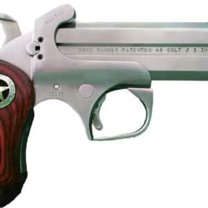 Bond Arms BARR Rustic Ranger Original 45 Colt/410 Gauge 2rd Shot 4.25" Matte Stainless Stainless Stainless Steel Frame Ext. Rosewood w/ Integrated Star Grips Right Hand