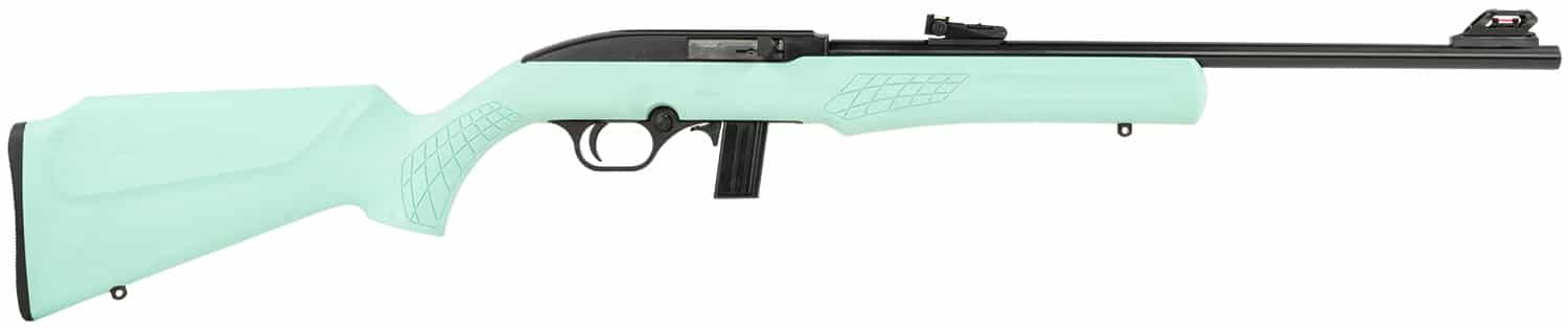 Rossi RS22L1811TL RS22 Full Size 22 LR 10+1 18" Matte Black Steel Barrel, Matte Black Grooved Aluminum Receiver, Teal Synthetic Fixed Stock