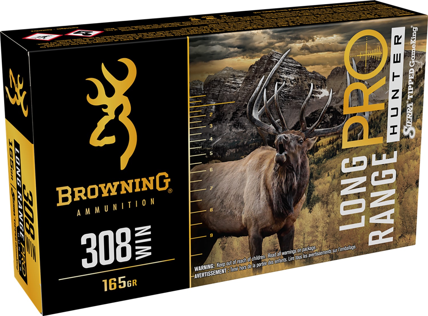 Browning Ammo B192503082 Long Range Pro 308Win 165gr 20 Per Box/10 Case