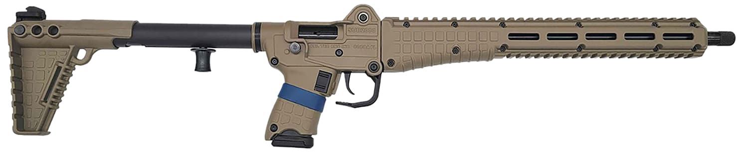 Kel-Tec SUB2K9GLKTAN10 SUB2000 Gen3 9mm Luger 10+1 16.15" Black Steel Threaded Barrel, Tan Picatinny Rail Aluminum Receiver, M-LOK Handguard, Tan Synthetic Folding Stock, Black Polymer Grip
