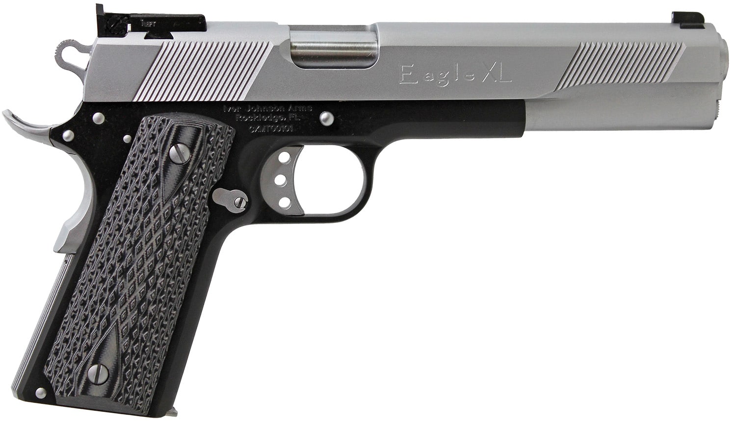 Iver Johnson Arms EAGLEXL10TT Eagle Deluxe 10mm Auto 8+1 6" Steel Barrel, Hard Chrome Serrated Steel Slide, Matte Black Steel Frame w/Beavertail, Black/Gray G10 Grip