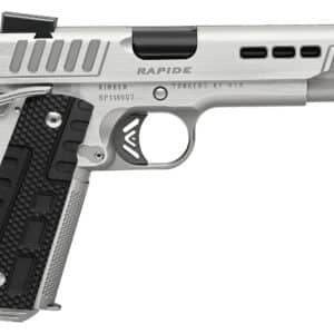 Kimber Mfg.,inc 3000429 Rapide Frost 10mm Auto 8+1 5" Black DLC Stainless Steel Barrel, Kimpro II Silver Lightening Cut/Serrated Stainless Steel Slide & Frame w/Beavertail, Black G10 Grip