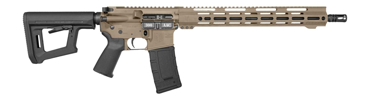 Diamondback DB1718B062 DB15 300 AAC Blackout 30+1 16" Black Nitride Threaded Barrel, Flat Dark Earth Cerakote Aluminum/Carbon Receiver w/Picatinny Rail Receiver, M-LOK Handguard, Magpul MOE Grip