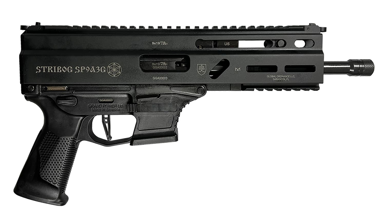 Grand Power 810091158180 Stribog SP9A3G *CA Compliant 9mm Luger 16" Black
