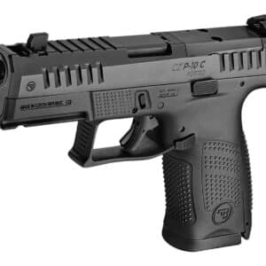 CZ-USA 01578 P-10 C Compact Frame 9mm Luger 10+1 4.02" Black Nitride Barrel, Black Nitride Steel Optic Ready/Serrated Slide, Black Polymer Frame w/Accessory Rail, Interchangeable Backstrap Grip