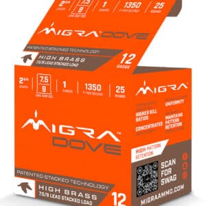 Migra Ammunitions M12LF7.59 Dove 12Gauge 2 3/4" 1oz 7.5/9Shot 25 Per Box/10 Case