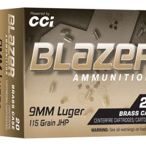 CCI 5239A Blazer 9mmLuger 115gr Jacketed Hollow Point 20/Box
