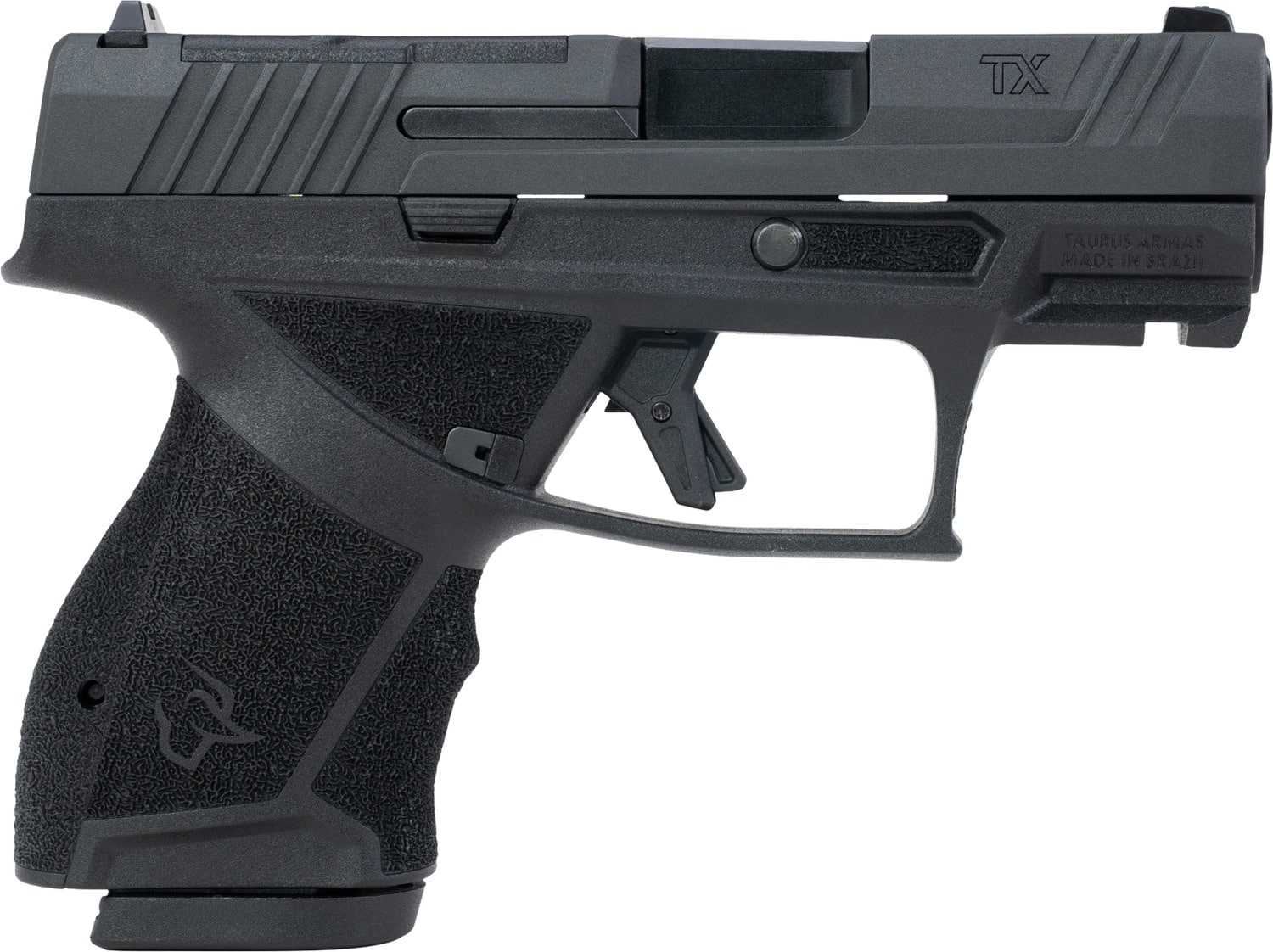 Taurus TX 9 Compact 9mm Luger 10+1 3.40" Black Barrel, Black Nitride Alloy Steel Optic Ready/Serrated Slide, Black Stainless Steel Frame w/Picatinny Rail, Interchangeable Backstrap Grip