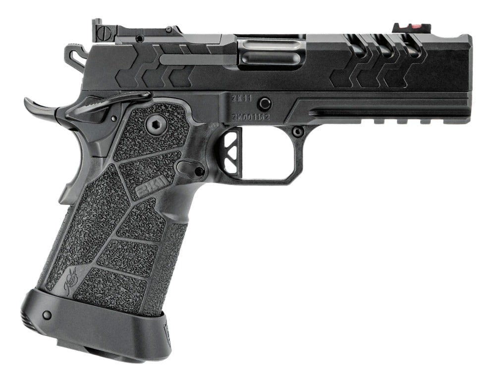 Kimber Mfg, Inc 3500073 2K11 Pro Compact 9mm Luger 19+1 4.25" Black DLC Stainless Steel Compensated Barrel & Lightening Cut/Optic Ready/Serrated Slide, Black Stainless Steel Frame w/Beavertail & Picat