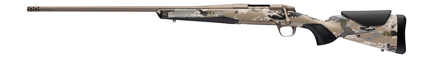 Browning 036125298 X-Bolt 2 Speed Full Size 7mm PRC 3+1 24" Smoked Bronze Cerakote Fluted Threaded Barrel & Steel Drilled & Tapped Receiver, Ovix Camo w/Black Overmold Adj Vari-Tech Synthetic Stock, L