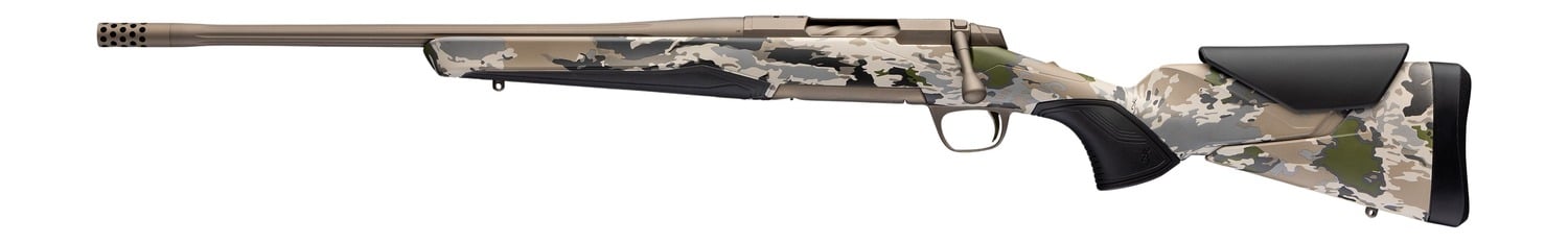 Browning 036124294 X-Bolt 2 Speed SPR Full Size 6.5 PRC 3+1 20" Smoked Bronze Cerakote Fluted Threaded Barrel, Steel Drilled & Tapped Receiver, Ovix Camo w/Black Overmold Adj Comb & LOP Synthetic Sto