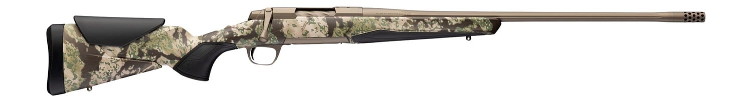 Browning 036138298 X-Bolt 2 Speed 7mm PRC 3+1 24" Smoked Bronze Cerakote Fluted Threaded Barrel & Steel Drilled & Tapped Receiver, Kryptek Obskura Transitional Camo Adj Vari-Tech Synthetic Stock, Righ