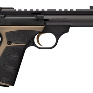 Browning 051614490 Buck Mark Field Target 22 LR 10+1 4.40" Matte Black Bull Threaded Barrel, Picatinny Rail Receiver, Matte Black FDE w/Black Overmold Grip