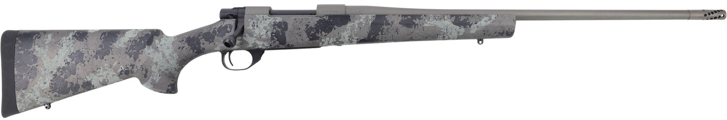 Howa HMFN6ARCHBGL 1500 Fence Line 6mm ARC 5+1 20" Tungsten Cerakote Threaded Barrel, Tungsten Cerakote Aluminum Drilled & Tapped Receiver, Gray Light Camo Fixed Synthetic Stock, Right Hand