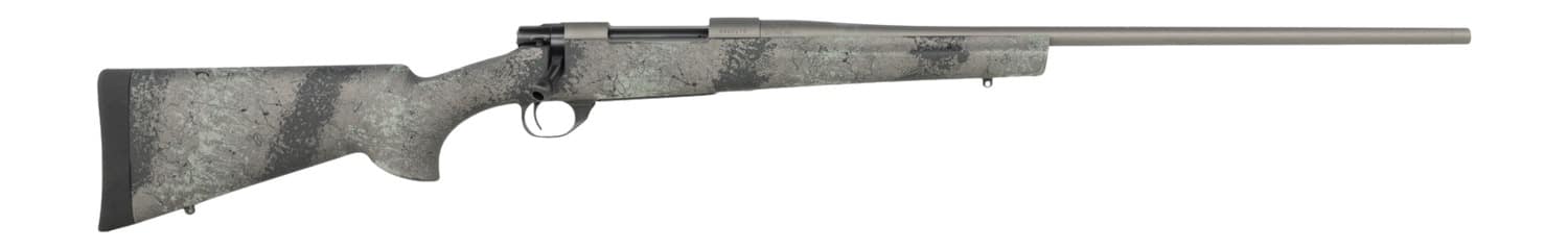 Howa HFN7PRCGL 1500 Fence Line 7mm PRC 3+1 24" Tungsten Cerakote Threaded Barrel, Tungsten Cerakote Aluminum Drilled & Tapped Receiver, Gray Light Camo Fixed Synthetic Stock, Right Hand