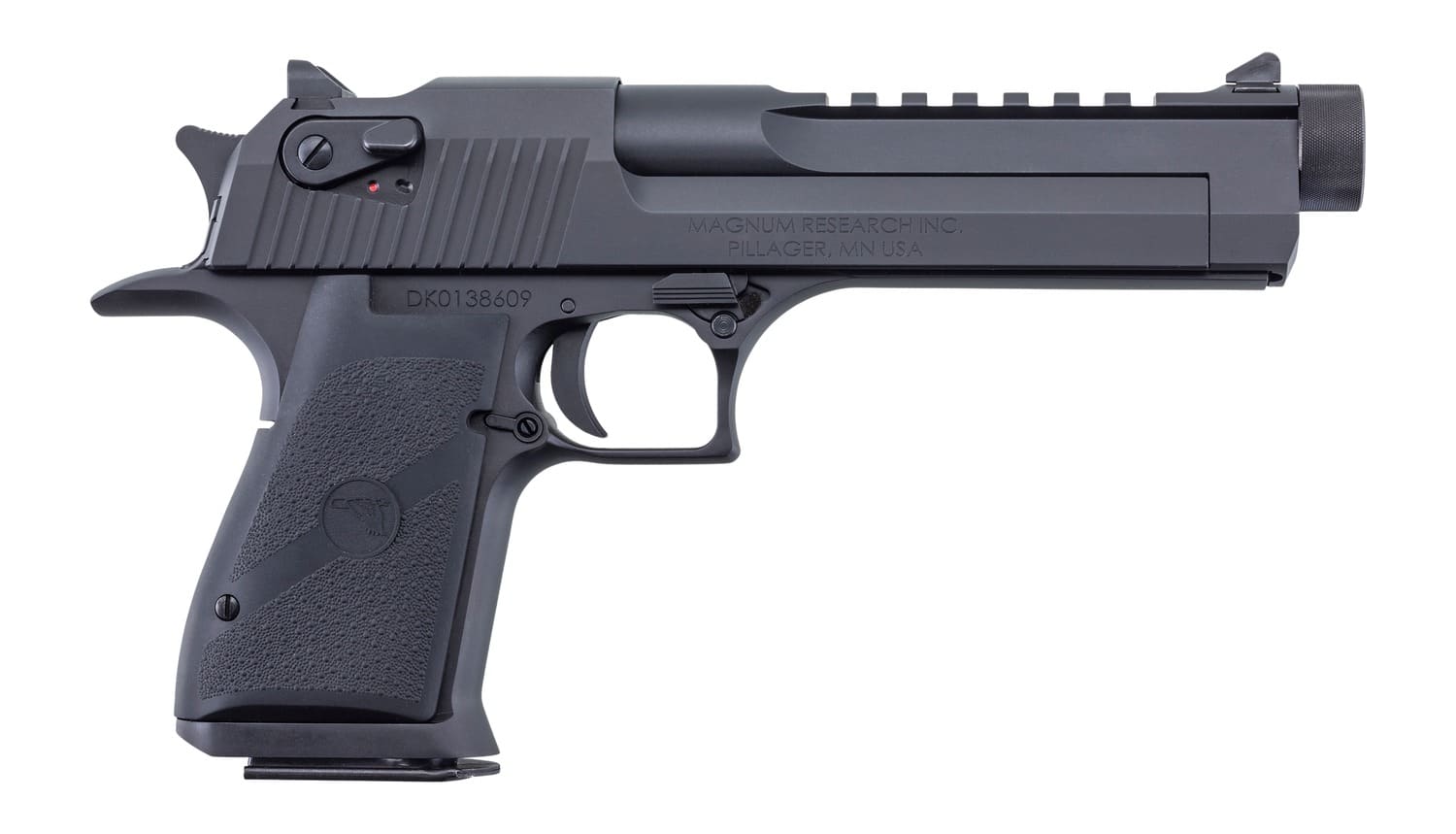 Magnum Research DE50THR Desert Eagle Mark XIX 50 AE 8+1 6" Black Oxide Threaded Barrel, Serrated Slide & Carbon Steel Frame w/Beavertail