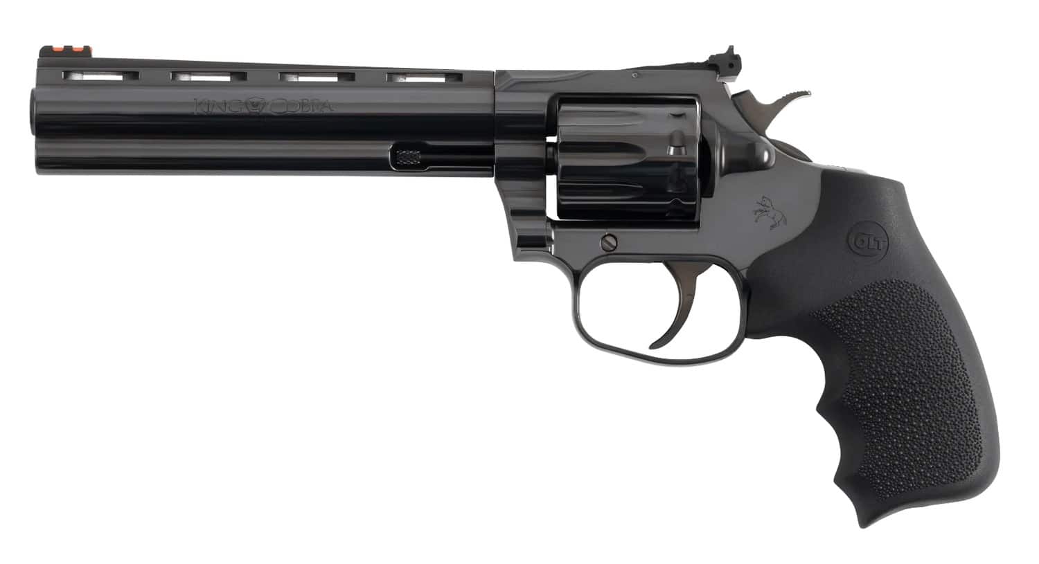 Colt Mfg KCOBRA22-BP6RFO King Cobra Target 22 LR 10rd Shot 6" Blued Vent Rib Barrel, Blued Carbon Steel Cylinder & Frame, Black Hogue Overmolded Grip, Exposed Hammer