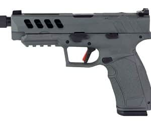 Tisas Arms 15000209 PX-9 Night Stalker 9mm Luger 20+1 5.10" Black Threaded Barrel, Gray Cerakote Carbon Steel Lightening Cut/Optic Cut/Serrated Slide, Gray Cerakote Polymer Frame w/Picatinny Rail, Rub