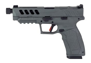 Tisas Arms 15000209 PX-9 Night Stalker 9mm Luger 20+1 5.10" Black Threaded Barrel, Gray Cerakote Carbon Steel Lightening Cut/Optic Cut/Serrated Slide, Gray Cerakote Polymer Frame w/Picatinny Rail, Rub