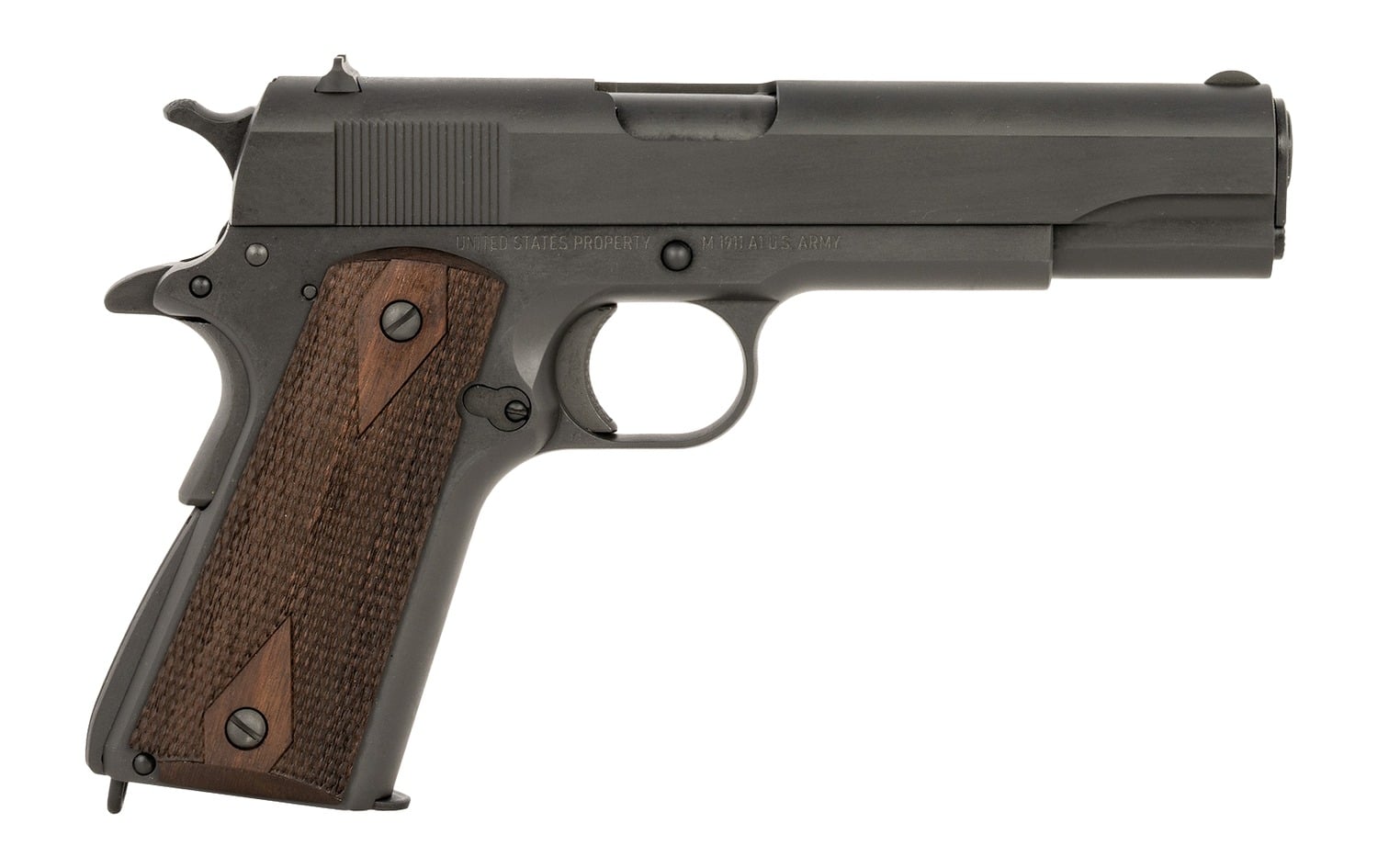 Tisas Arms 10100539 1911 A1 U.S. Army 45 ACP 7+1 5.02" Manganese Phosphate Coated Carbon Steel Serrated Slide & Frame, Walnut Grip