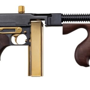 Auto-Ordnance T1ABTG 1927A-1 Deluxe Special Edition Carbine 45 ACP 20+1 18" Black Compensated Barrel, Black Steel w/Titanium Gold Appointments Receiver, American Walnut Furniture, Gold Plated Buttplat