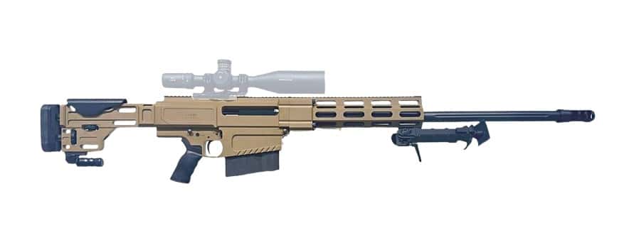 HM Defense HM50MAX50BMGFDE HM50 Max 50 BMG 10+1 29.25" Black Match Grade Threaded Barrel, FDE Cerakote Aluminum Receiver w/Picatinny Rail, M-LOK Handguard, Picatinny Rail/Arca Rail Forend, Adj Cheekpi
