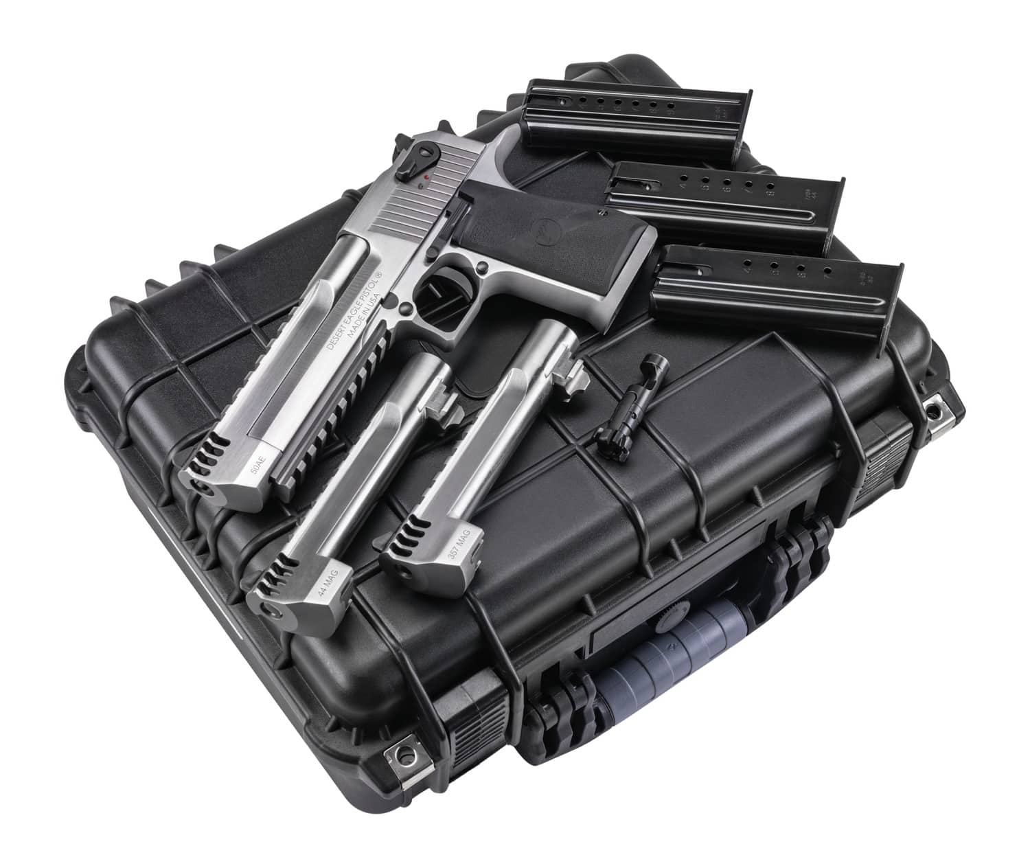 Magnum Research DEXIX6SRMB Desert Eagle Mark XIX Component System Full Size 9+1 357 Mag/8+1 44 Mag/7+1 50 AE 6" Integral Muzzle Brake/Picatinny Rail Stainless Steel Barrel, Serrated Slide, Frame w/Be
