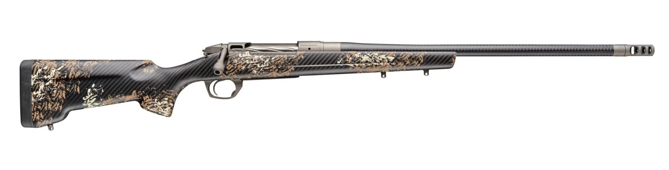 Bergara Rifles BPR38-22CM Premier Cima Pro 22 Creedmoor 5+1 20" Carbon Fiber CURE Threaded Barrel, Titanium Cerakote Stainless Steel Drilled & Tapped Receiver, Fixed Carbon Fiber w/Brown & Tan Sponge