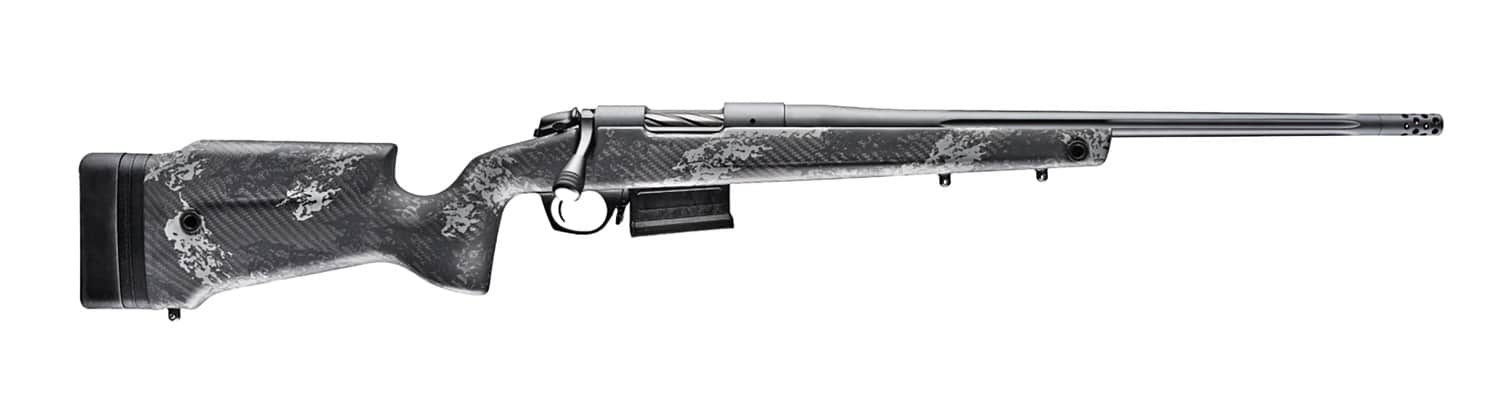 Bergara Rifles B14S756 B-14 Crest 450 Bushmaster 5+1 20" Sniper Gray Cerakote Fluted Threaded Barrel, Sniper Gray Cerakote Steel Drilled & Tapped Receiver, Fixed Carbon Fiber w/Black & Gray Sponge Acc