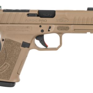 TriStar 85784 Apoc Pro 9mm Luger 15+1 4.50" Black Threaded Barrel, Flat Dark Earth Cerakote Steel Optic Ready/Serrated Slide, Flat Dark Earth Polymer Frame w/Picatinny Rail, Interchangeable Backstrap