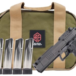 Alpha Foxtrot AA47X1CIG-XDBK20-PROM AF1911 Romulus Promo 9mm Luger 20+1 4.25" Black DLC Threaded Compensated Barrel, Black DLC Stainless Steel Optic Ready/Serrated Slide & Frame w/Beavertail & Picatin