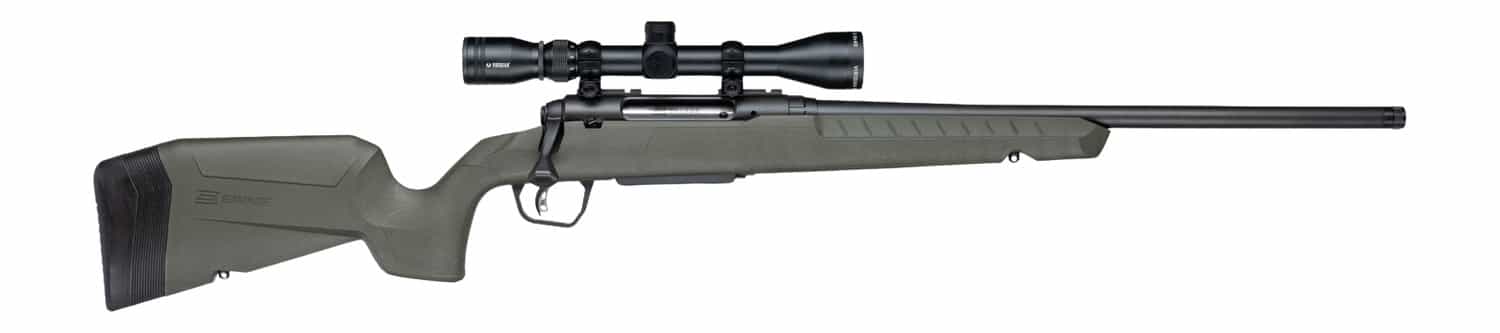 Savage Arms 33168 Axis 2 XP w/Optic 25-06 Rem 4+1 20" Matte Black Carbon Steel Threaded Barrel, Drilled & Tapped Receiver, OD Green Synthetic Fixed w/Pistol Grip Stock, 3-9x40mm Duplex Scope, Right Ha