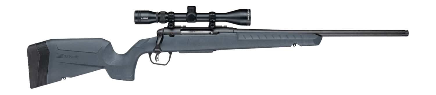 Savage Arms 33182 Axis 2 XP 30-06 Springfield 4+1 20" Matte Black Carbon Steel Threaded Barrel & Drilled & Tapped Receiver, Gray Synthetic Fixed w/Pistol Grip Stock, 3-9x40mm Duplex Scope, Right Hand