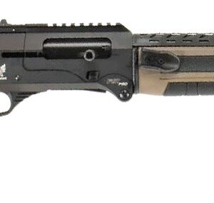 Panzer Arms PAFS1PROFSFDE FS1 Pro 12 Gauge Semi-Auto 3" 4+1 20" Black Shrouded Barrel, Black & Flat Dark Earth Cerakote Receiver w/Picatinny Rail, M-LOK Handguards, Flat Dark Earth Adj Cheekrest Synth