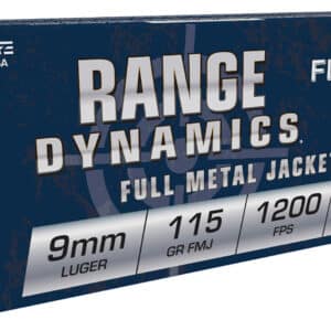 Fiocchi 9AP Range Dynamics 9mmLuger 115gr Full Metal Jacket 50 Per Box/20 Case